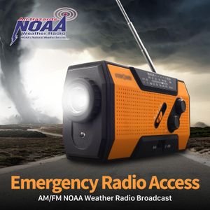 FosPower Emergency Weather Radio – Portable Hand Crank, Orange