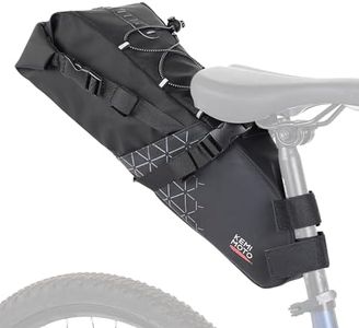 KEMIMOTO Bike Saddle Bag Bike Seat Bag Fully Waterproof Bikepacking Pouch, Night Safety Reflective Strips, 13L Bicycle Seat Bag With PVC Reflective Panel Max