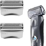 Series 7 70S Electric Shaver Head Replacement, Compatible with Braun Series 7 Shavers: 720cc, 730cc, 735s, 750cc, 760cc, 790cc, and 795cc, 2 Packs (Sliver)