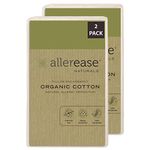 Aller-Ease Organic Cotton Pillow Protector, Beige Cream/White, Standard