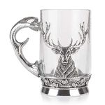 AE Williams Stunning Pewter Highland Stag Glass Tankard