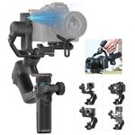 FeiyuTech SCORP Mini 2 [Official] Gimbal Stabilizer with 3 axis, All in One Gimbal Stabilizer for Mirrorless Cameras,Smartphone,Action Cameras,Built-in AI Tracker,Vertical Quick Release Plate,Black