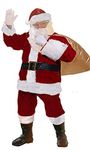 Rungion 11 Pcs Men Santa Suit Accessories, Deluxe Adults Christmas Santa Claus Costume