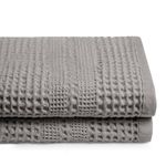 GILDEN TREE Waffle Towels Quick Dry Lint Free Thin, Bath Towel 2 Pack, Classic Style (Pewter)