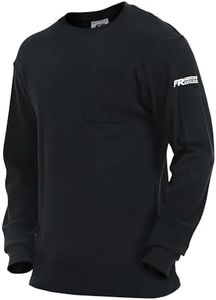 PTAHDUS FR Shirts for Men, 6.5oz Flame Resistant Clothing Long Sleeve FRC Shirts, NPFA2112 100% Cotton Fire Retardant Clothes(6.5oz Navy Blue, Small)