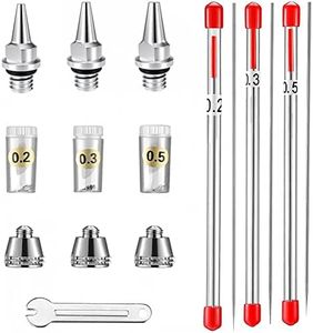 ABEST 0.2mm, 0.3mm, 0.5mm Airbrush Nozzle Airbrush Needle Nozzle Cap Replacement Parts for Airbrush Spray Gun Sprayer Accessories.