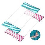 2 Pack Pool Floaties, Swimming Pool Accessories Inflatable Pool Floats for Adults, 4 in 1 Portable Water Hammock for Pool, Lake