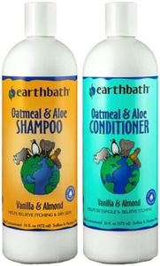 Earthbath Oatmeal & Aloe Shampoo/Conditioner Bundle (Vanilla & Almond) - (1) 16 OZ Shampoo (1) 16 OZ Conditioner