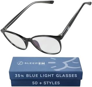 Sleep ZM 100% Blue Light Blocking Glasses for Kids + Small Face Women + Men - Better Sleep + Anti Eye Strain Protection - Computer Screens & Gaming - Wayfarer - Daytime Clear Lens