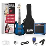 LyxPro 30 Inch Electric Guitar and Starter Kit for Kids with 3/4 Size Beginner’s Guitar, Amp, Six Strings, Two Picks, Shoulder Strap, Digital Clip On Tuner, Guitar Cable and Soft Case Gig Bag - Blue