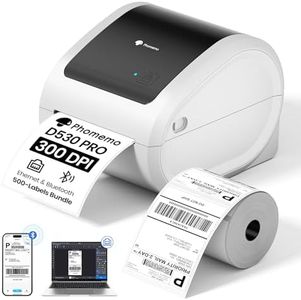 Phomemo D530 Pro 4x6 Shipping Label Printer 300 DPI with 500 Labels, Bluetooth for Mobile, Ethernet USB & Bluetooth for Computer, Thermal Printer with Built-in Paper Bin, for Small Business USPS UPS