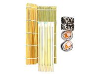 Perfect Pricee All Natural Bamboo Sushi Rolling Mat (100% Authentic Sushi Rolling Mat - 9.5 Inch x 9 Inch | Make Sushi at Home) (Joint Chopstick)