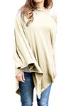 Byrd & Blume Super Soft Breastfeeding Cover, Nursing Cover, Shawl, Wrap, Scarf, Poncho, Swaddle, Stroller Blanket & Baby Car Seat Cover, 100% Viscose, Oeko-Tex Certified, 60" x 28" (Cream)