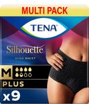 Tena Silhouette High Waist Underwear Plus Black Medium | Incontinence Pants | 4 Packs of 9