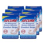 Secure Denture Adhesive Comfort Strips, 15 Strips (Pack of 6)