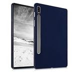 kwmobile TPU Silicone Case Compatible with Samsung Galaxy Tab S8 / Galaxy Tab S7 - Case Soft Flexible Shock Absorbent Cover - Dark Blue