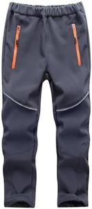 Toomett Kids Snow Ski Pants Hiking Boys Girls Outdoor Waterproof Windproof Fleece Warm softshell Snowboard Pants,1510,Gray,8 Years