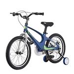 BSTSEL Children's Bicycle 14" 16" 18" Blue & Pink Kids Bike Boys&Girls Children Bicycle With Silent Stabilizers And Double Brakes Ages 2-9 Years Old Children Bike Gift (Blue, 16 Inch)