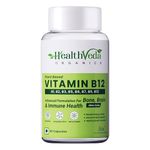 HEALTH VEDA ORGANICS PRIVATE LIMITED Plant Based Vitamin B12 Supplement, 60 Veg Capsules, B1, B2, B3, B5, B6, B7, B9, Moringa, Good For Digestion And Nerve Health, Glowing Skin For Men & Women