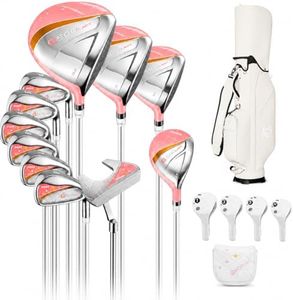 PGM G500 Lady Women's Lightweight 11-Club Golf Set, Beginner, Coral Pink | Lightweight and easy to enjoy: 11 right-handed clubs, bag and covers, proportioned for petite and standard women.