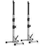 Yaheetech Squat Rack Barbell Rack for Home Gym Strength Training, Adjustable Dip Station & Heavy Duty Weight Bench Press Rack, Pair of Squat Power Stand for Indoor Fitness Workout, Max Load 300kg