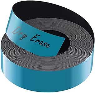LLPT Dry Erase Magnetic Label Strips 1” x 26 Ft Blank Writable Magnet Roll Labels Reusable Cutable for Refrigerator Shelf Whiteboard Toolbox Craft and Other Metallic Surfaces Blue (DMS146)