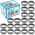 IMPRESA [20 Pack Heavy Duty Quilt Clips for Quilting Creations for Machine Quilting - Versatile Clamps for Quilting Free Motion - 1" Tall Large Clamps - 3" Diameter