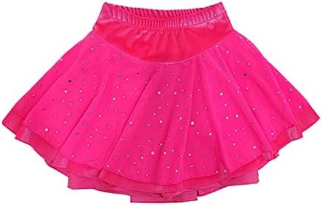 Ice Skating Skirts Girls Soft Velvet Kids Children Skate Team Training Black Skirts Girls Skiing Figure Skating Dress, Pink