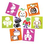 Baker Ross AR654 Plastic Stencils, Ideal for Kids to Create and Design Halloween Themed Books, Cards and Pictures, Perfect for Home, School and Craft Group Projects (Pack of 6), Assorted