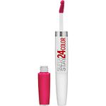 Maybelline New York SuperStay 24 2-Step Long Lasting Liquid Lipstick & Lip Balm, Long Wear Makeup, High-Impact Lip Color with Microflex Technology, Satin Finish, Crisp Magenta
