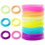 60 Jelly Bracelets 80's Adult Size - MAQIHAN Neon Gummy Bracelets for Women Kids 80s Jelly Bangles Glow Silicone Bands Jewelry Wristband Rainbow Jellies Bangle Girl Colored Accessories Toy Party Favor