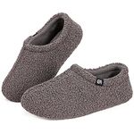 VeraCosy Ladies' Fuzzy Curly Fur Memory Foam Slippers Anti-Slip Lightweight Breathable House Shoes , Grey, 5/6 UK