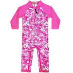 weVSwe Toddler Swimsuit UPF 50+ Sun Protection Recycled Fabric Baby Swimming Costume One Pieces Girl Swimwear Long Sleeve Rash Guard Rose Red Fish Scales Newborn