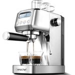 AMZCHEF 20 Bar Espresso Machines with LCD Panel, Espresso Maker with Steam Milk Frother, Latte and Cappuccino Machine, All In One Coffee Machine for Home and Office with 1.3L Water Tank, 2 Filters