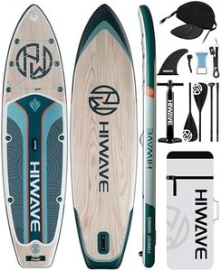 Hiwave Inflatable Stand Up Paddle Board 11’*34”*6” Sup Board, 450lbs Capicity, Pet Friendly Paddle Board for Ocean&Lake, w/Kayak Seat, 4pc Kayak Loating Paddle