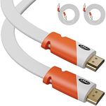 Ultra Clarity Cables Flat HDMI Cable 10 ft - 2 Pack - High Speed HDMI Cord - Supports, 4K Video, 2160p, Latest Standard, HDCP 2.2 Compliant - 10 Feet