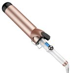 Hoson 50mm Curling Tongs Large Barrel for Long Hair, Big Barrel Curling Wand Iron Dual Voltage,Ceramic Tourmaline Coating with LCD Display, Glove Include