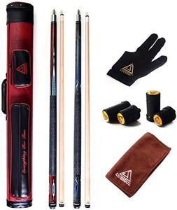 CUESOUL Set of House Bar Pool Cue Sticks Combo - 2 Cue Sticks Packed in 2x2 Hard Pool Cue Case E102