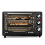 Longway Royal OTG 25 Ltr Oven Toaster Griller with Heating Modes | Temperature Timer Control for Baking Pizza, Cake, Grilling Chicken & Toasting Bread|1 Year Warranty (1500 W, Black)