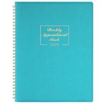 Appointment Diary 2025 - Diary 2025 from Jan. 2025 to Dec. 2025, A4 Week to View Appointment Book 2025 in 15 Minutes with Times, Soft Leather Cover, 21.8 x 29 cm - Lake Green