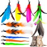 Cat Feather Toys Refills Cat Wand Replacement Feathers, 10 PCS Feather Cat Toy Refills, Cat Wand Attachments Feathers Worms for Cat Toys