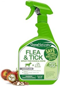 GoneNaturally Flea and Tick Spray for Dogs & Home– Natural Flea and Tick Prevention for Dogs– Bed Bug Spray & Multi-Insect Killer– Scentless Plant-Based Formula Kills on Contact (32 oz)