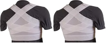 DMI Posture Corrector, Unisex, White, Criss-Cross Foam Bands, Extra Large, 46" to 48" Chest Size (Pack of 2)