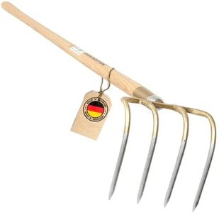 SHW-FIRE Pioche à pommes de terre - 4 dents - Manche de 135 cm - La houe de jardin pour des résultats optimaux