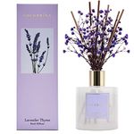 Cocorrína Premium Reed Diffuser Set with Preserved Baby's Breath & Cotton Stick Lavender Thyme | 6.7oz Scent Fragrance Lavender Oil Diffuser for Bedroom Bathroom Living Room Home Décor