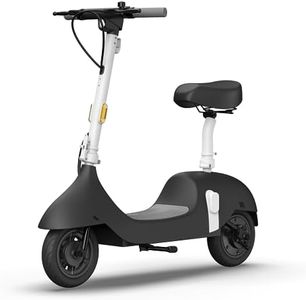 OKAI | Ceetle Pro | Electric Scooter with Seat | Up to 35 Miles Range | 15.5MPH | Stylish Moped Scooter | 10 inch Vacuum Tires | Black | UL 2272 Certified