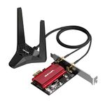 AX5400 WiFi 6E PCIe WiFi Card with Bluetooth 5.3, WAVLINK 5378 Mbps Tri Band WiFi 6E PC WiFi Card, Intel WiFi 6E Chip, WPA3, Magnetized Antenna Base, for Windows 11/10(64bit) Desktop PC