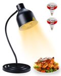 Food Heat Lamp: [Rapid-Heating Bulbs Included] [Steady Heating] Commercial Food Warmer Lamp, Electric Heat Lamp for Food Catering Food Warming Lamp for Buffet Parties (Painted Black, 1 Head)