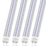 SHOPLED t8 led Tube 4ft, 36W 4680LM 6000K, ETL Certified led Tube Light 4ft T8 T10 T12 Fluorescent Light Bulbs Replacement, High Output D-Shaped led Light Bulb,LED Bulb for garages,4 Pack