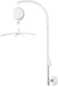 28 inches Crib Mobile arm with Mobile Music Box Spinner,（Music only，Rotating only，Music & Rotating），Volume Control，Bassinet Mobile Clip on Crib or Bassinet,28 in Crib Mobile arm